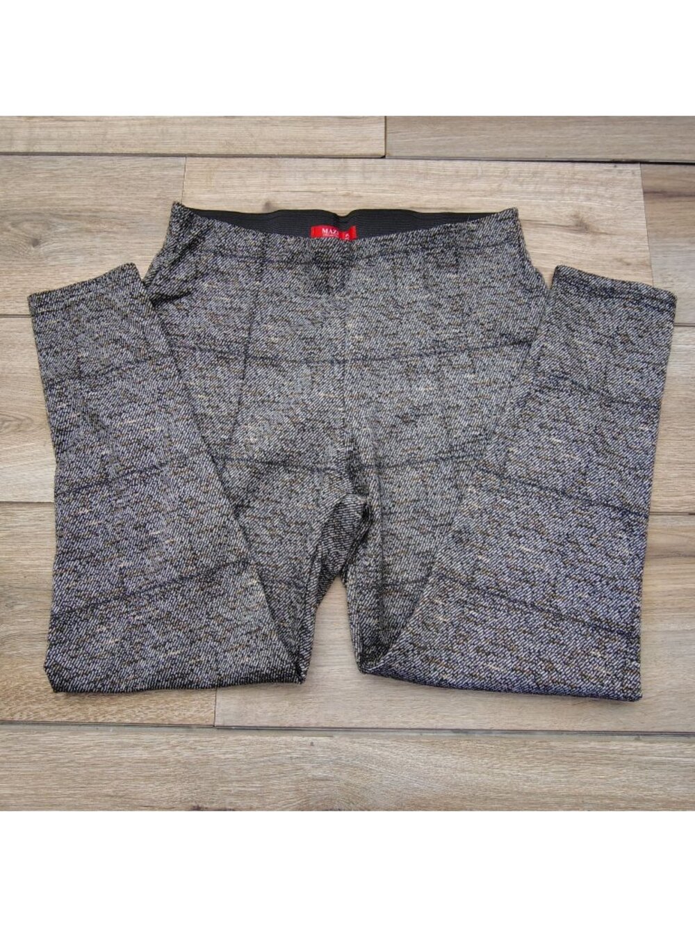 Maze Collection Gray Marled Leggings Women's PL Petite Large Stretch Pull On